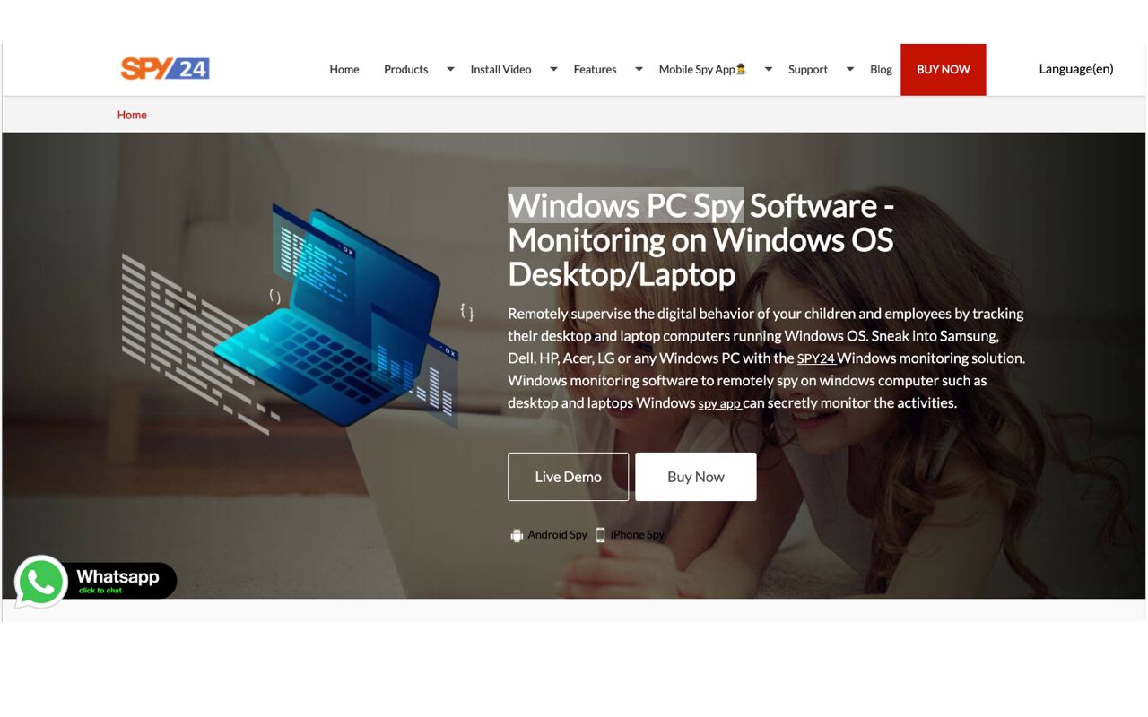 نرم افزار نظارت ویندوز - نرم افزار جاسوسی غیرقابل تشخیص Windows PC Spy Software
