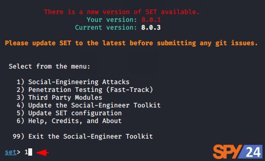 ابزار Social-Engineer Toolkit (SET)