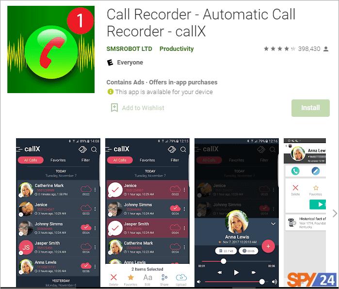 برنامه Automatic Call Recorder – CallX