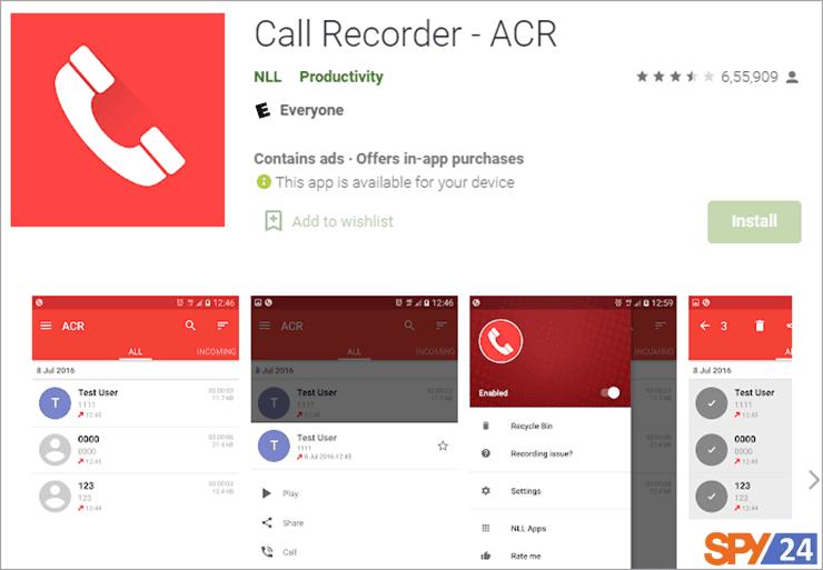 برنامه Call Recorder – ACR
